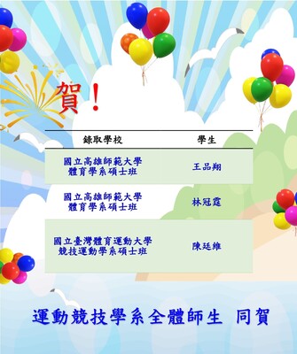 113學年度學生考取碩士班榜單圖片